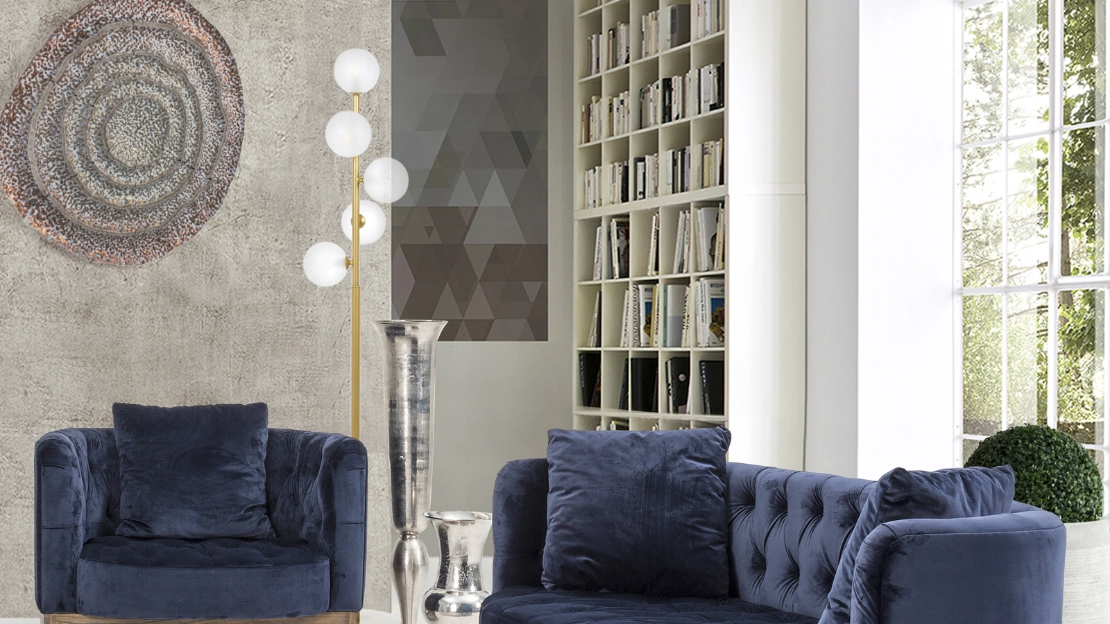 Divano lineare in velluto Midway di Bizzotto