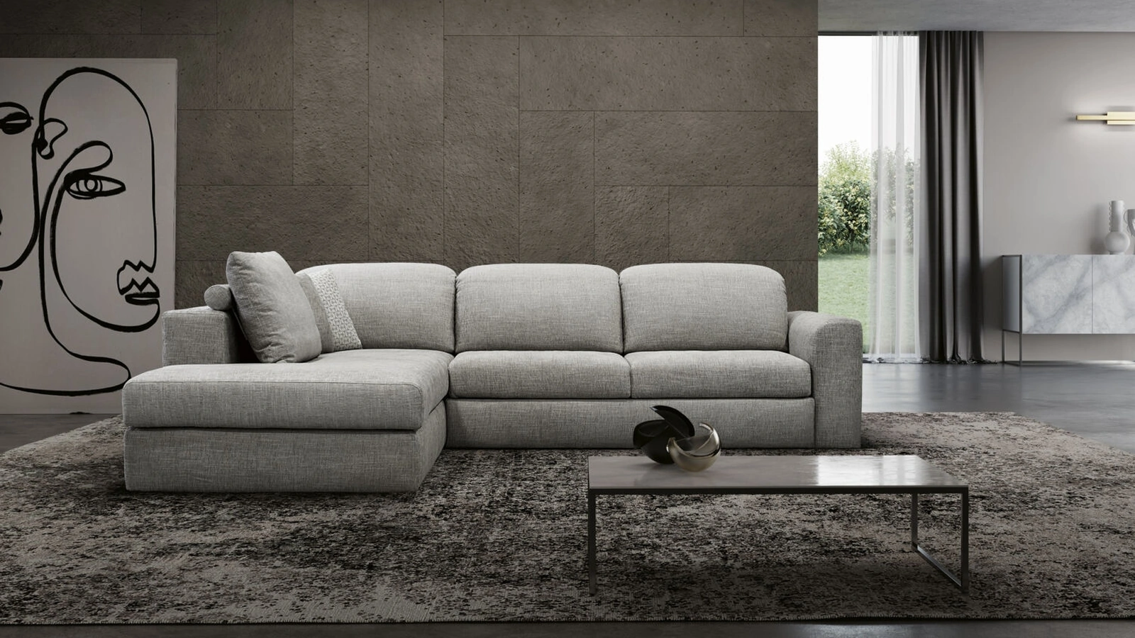 Divano con penisola Nadir di Rizzetto