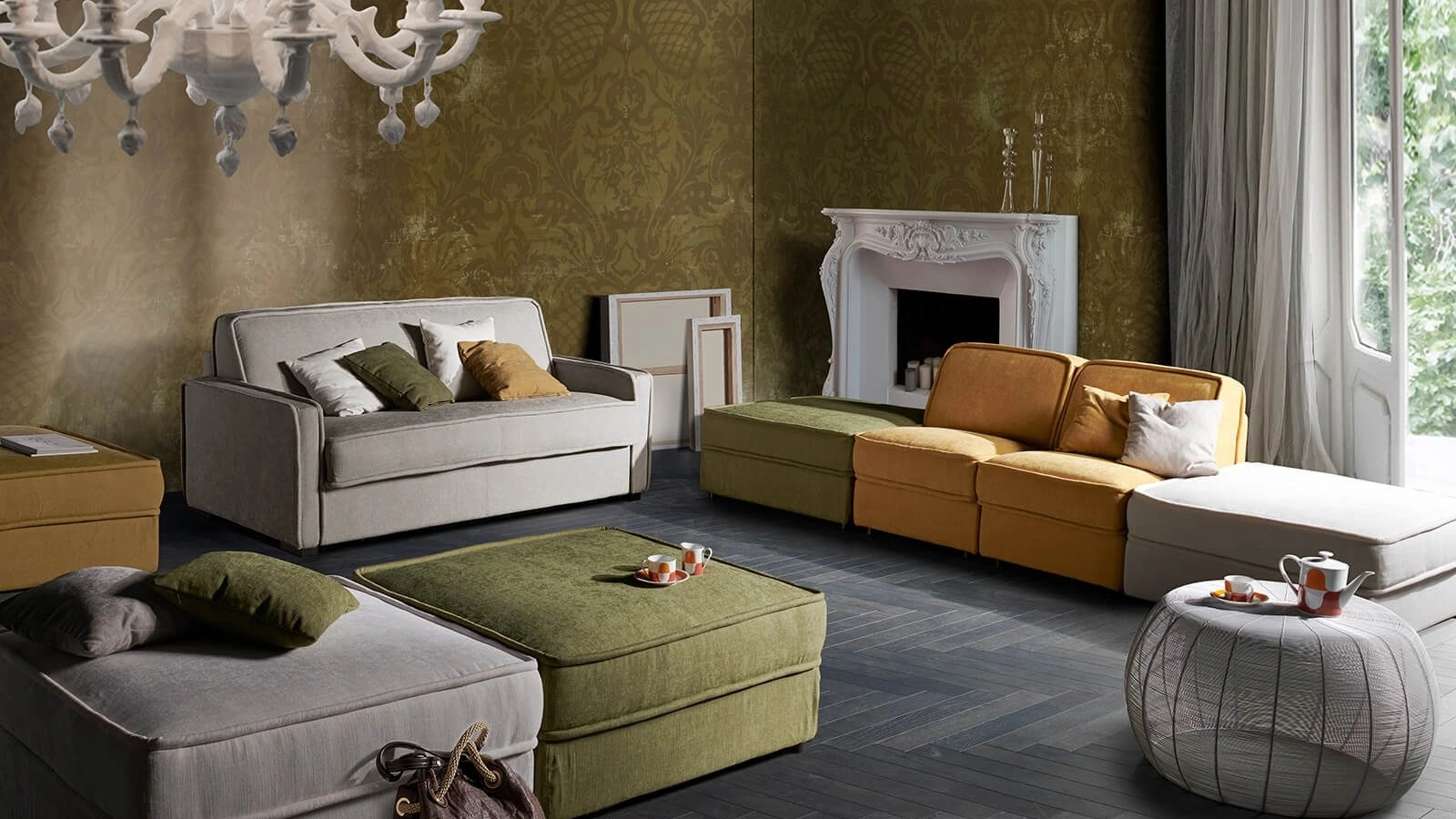 Divano Letto lineare in tessuto Young di Vitarelax