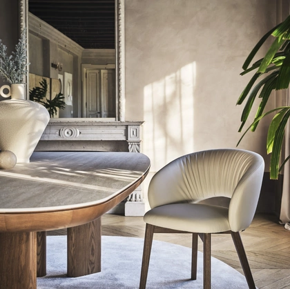 Sedia in pelle Anime Wood di Calligaris