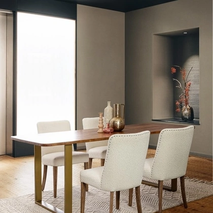 Sedia Beatriz rivestita in tessuto di Bizzotto