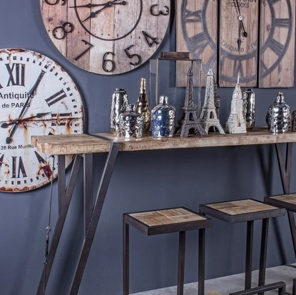 Sgabello in legno e metallo Blocks di Bizzotto