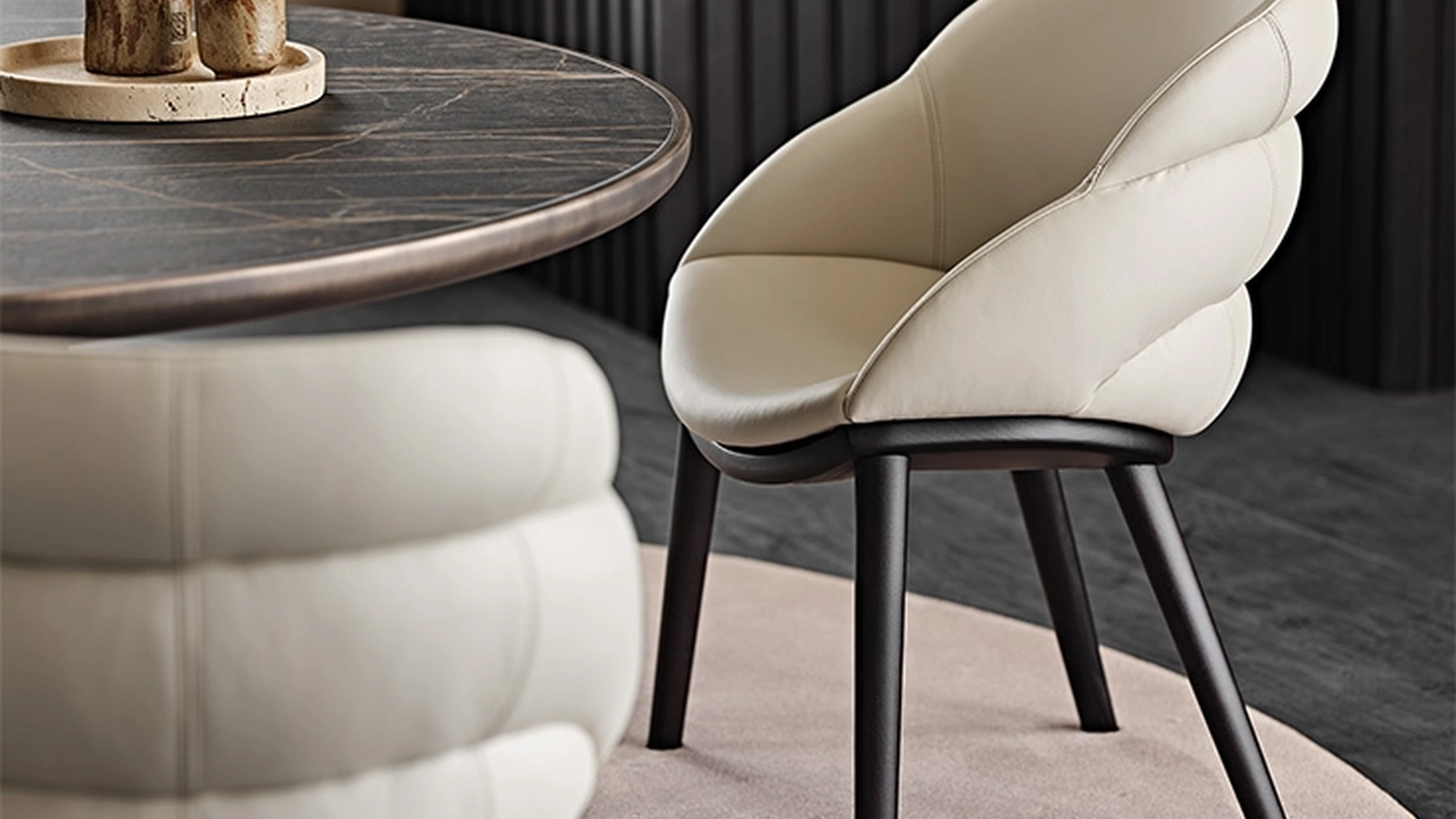 Sedia imbottita rivestita in ecopelle Camilla di Cattelan Italia