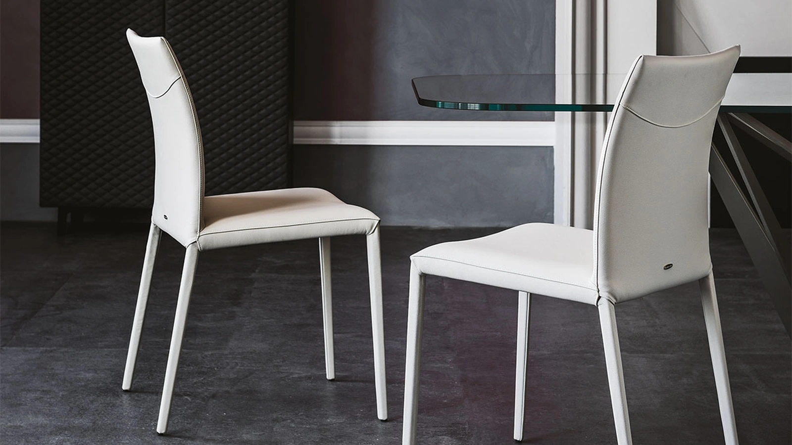 Sedia in pelle senza braccioli Norma di Cattelan Italia