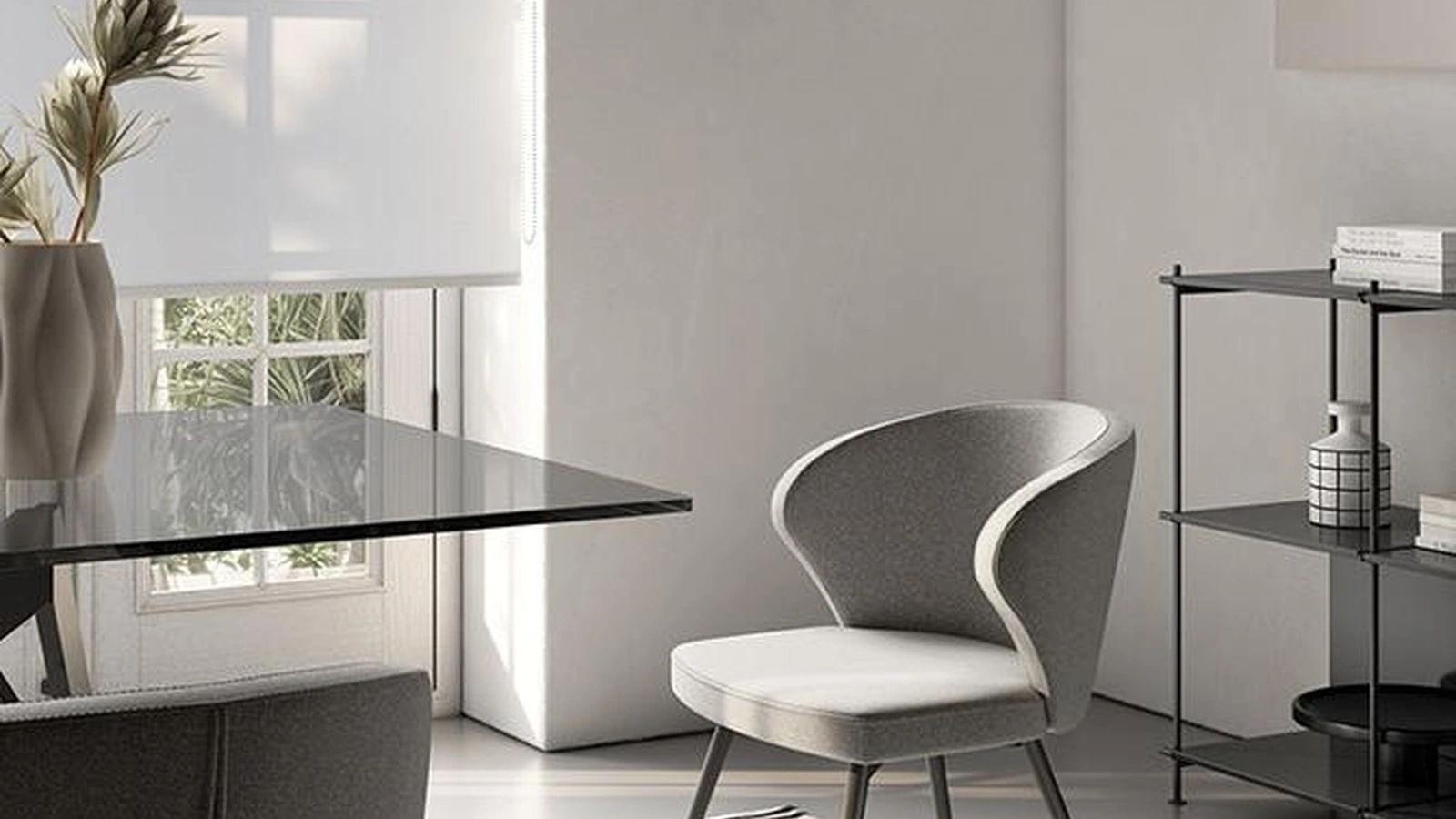 Sedia Dafne in tessuto imbottito di Pezzani