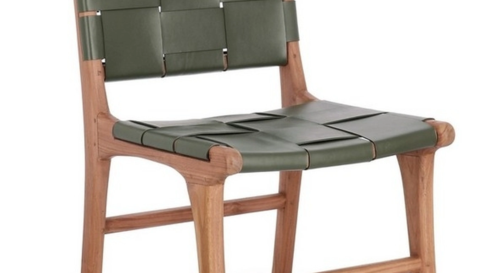 Sedia in pelle e Teak Joanna di Bizzotto