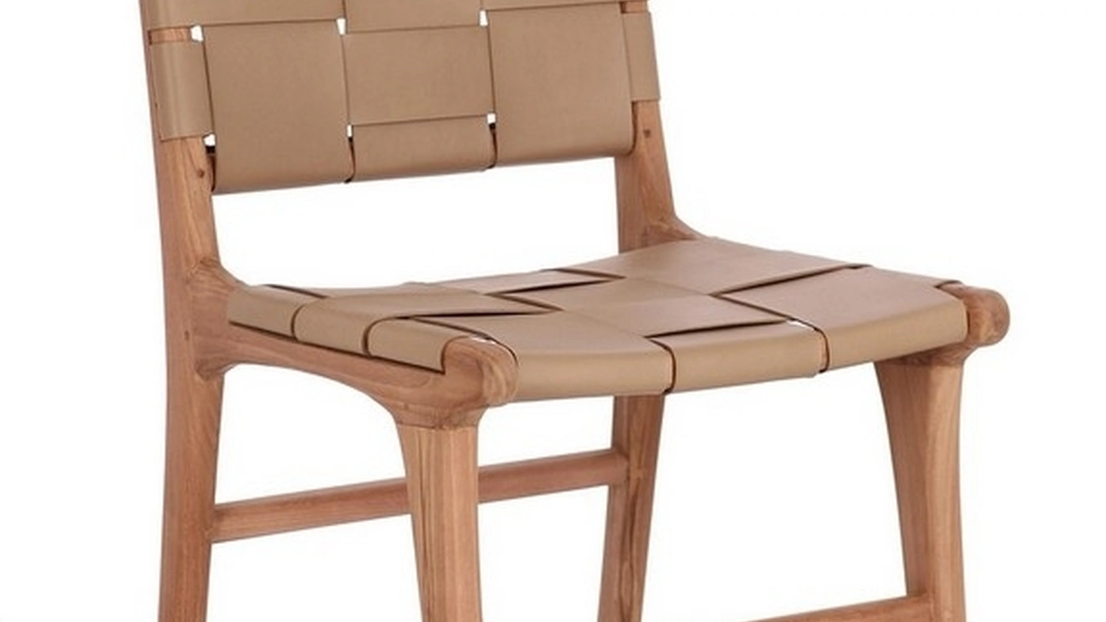 Sedia in pelle e Teak Joanna di Bizzotto