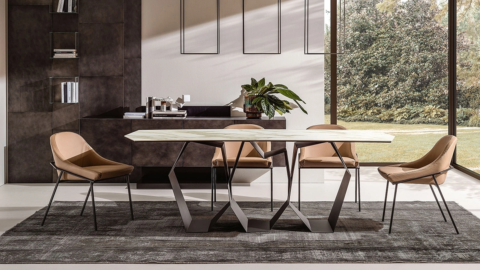 Sedia in pelle Izoard di Ronda Design