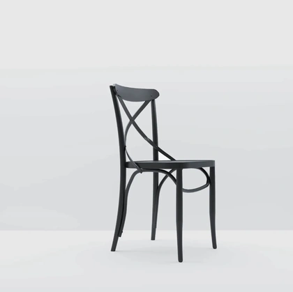 Sedia Bistrot in legno laccato nero di Fratelli Mirandola