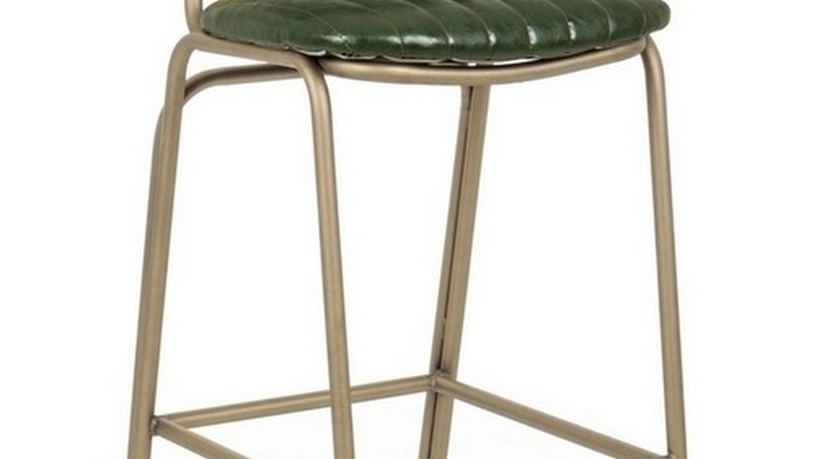 Sgabello Addy in ecopelle verde scuro di Bizzotto