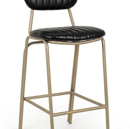 Sgabello Addy in ecopelle nero di Bizzotto