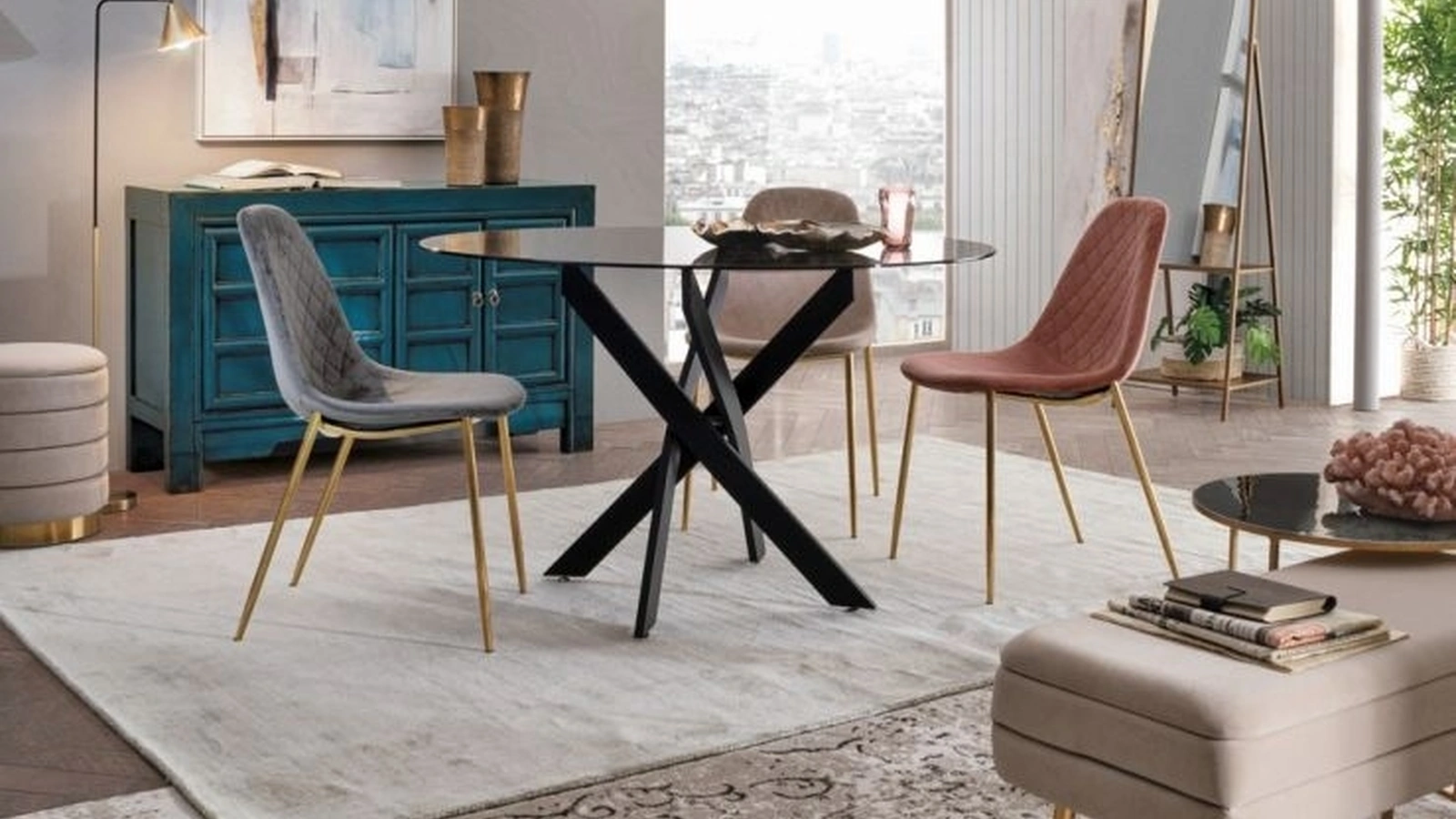 Sedia Terry rivestita in velluto di Bizzotto