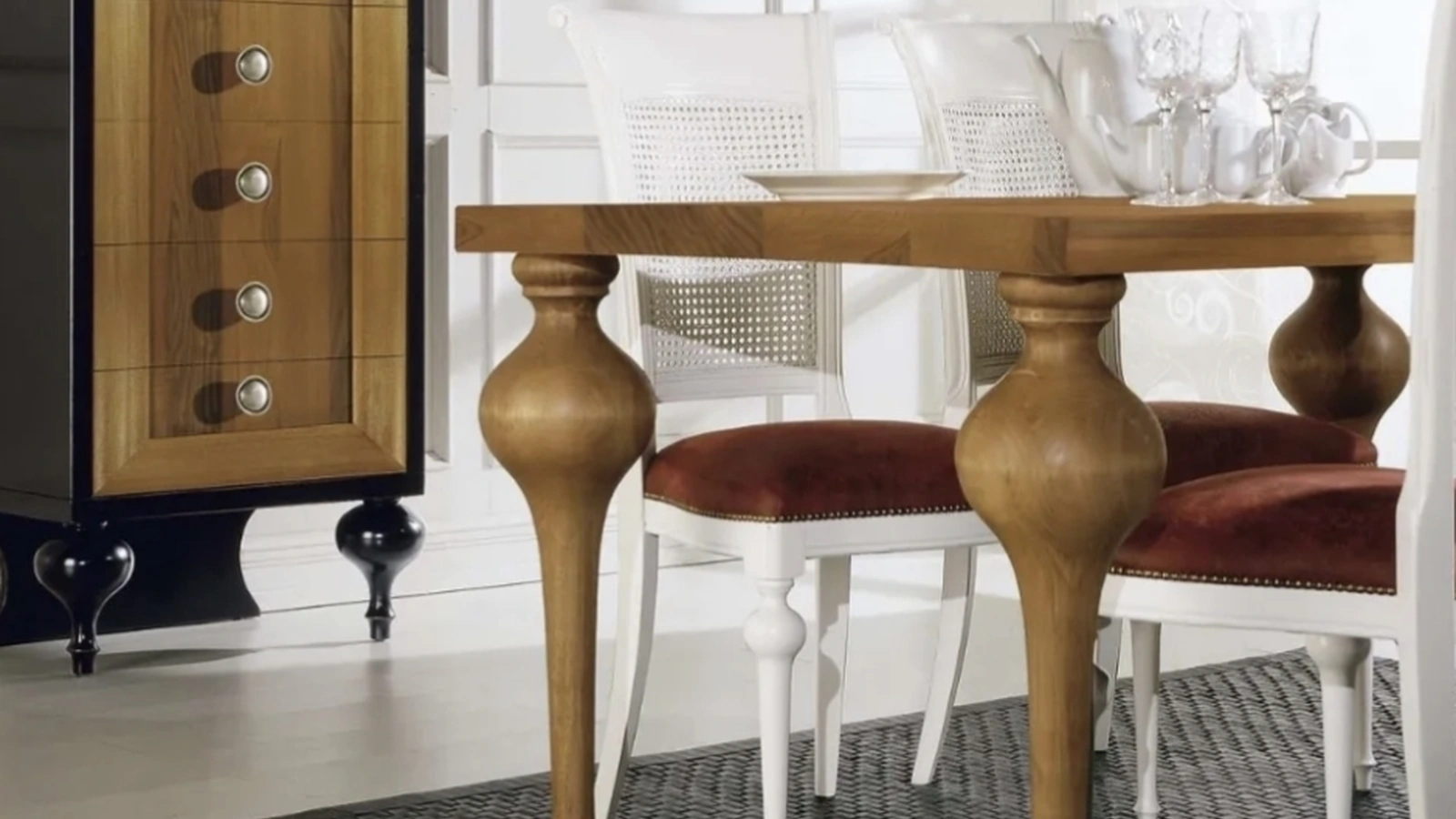 Sedia Vanity in legno e paglia di Vienna con seduta imbottita di Fratelli Mirandola