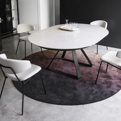 Tavolo allungabile con piano in ceramica e gambe in metallo Atlante di Calligaris