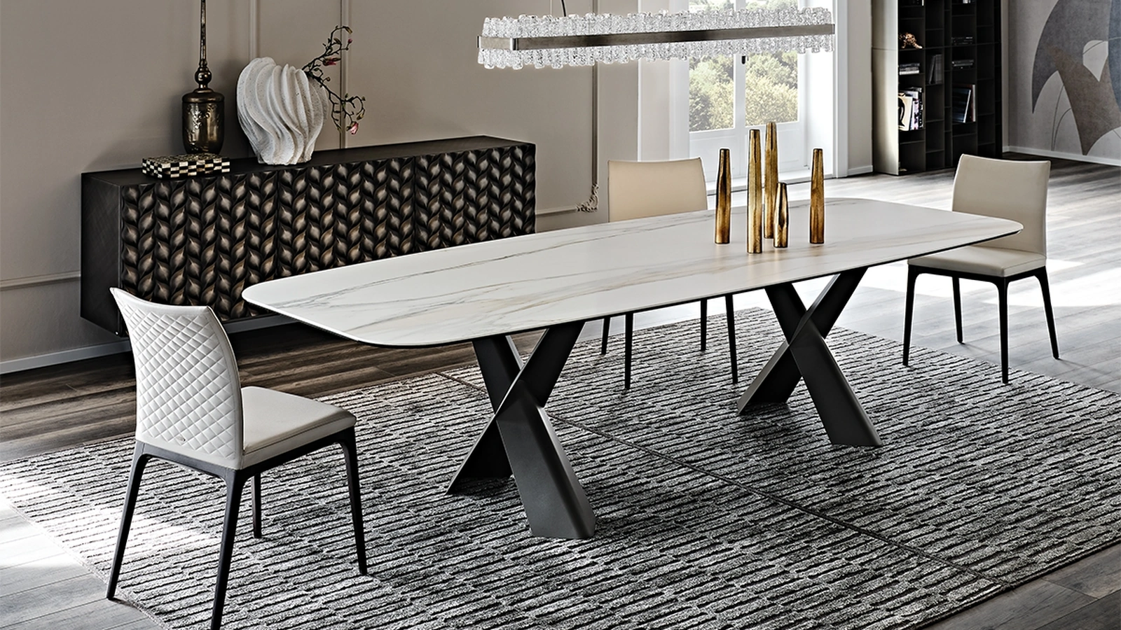 Tavolo con piano in ceramica Mad Max Keramik di Cattelan Italia