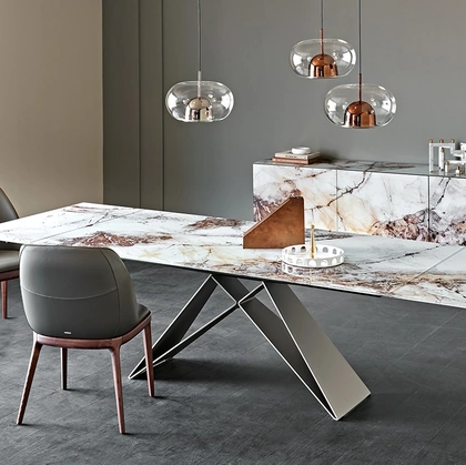 Tavolo allungabile in cristallo stampato Premier Crystalart Drive di Cattelan Italia