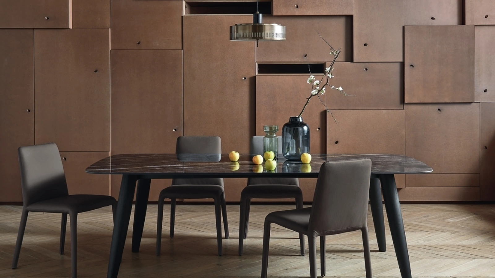 Tavolo Convivio in Ceramica Noir Desire di Sangiacomo