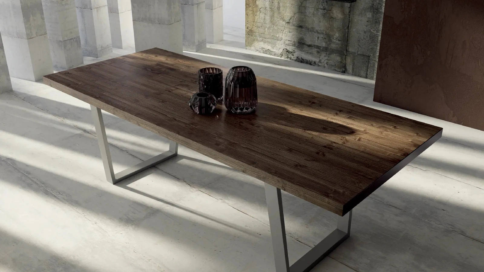 Tavolo Art 1398 Tecno in legno e metallo di Fratelli Mirandola