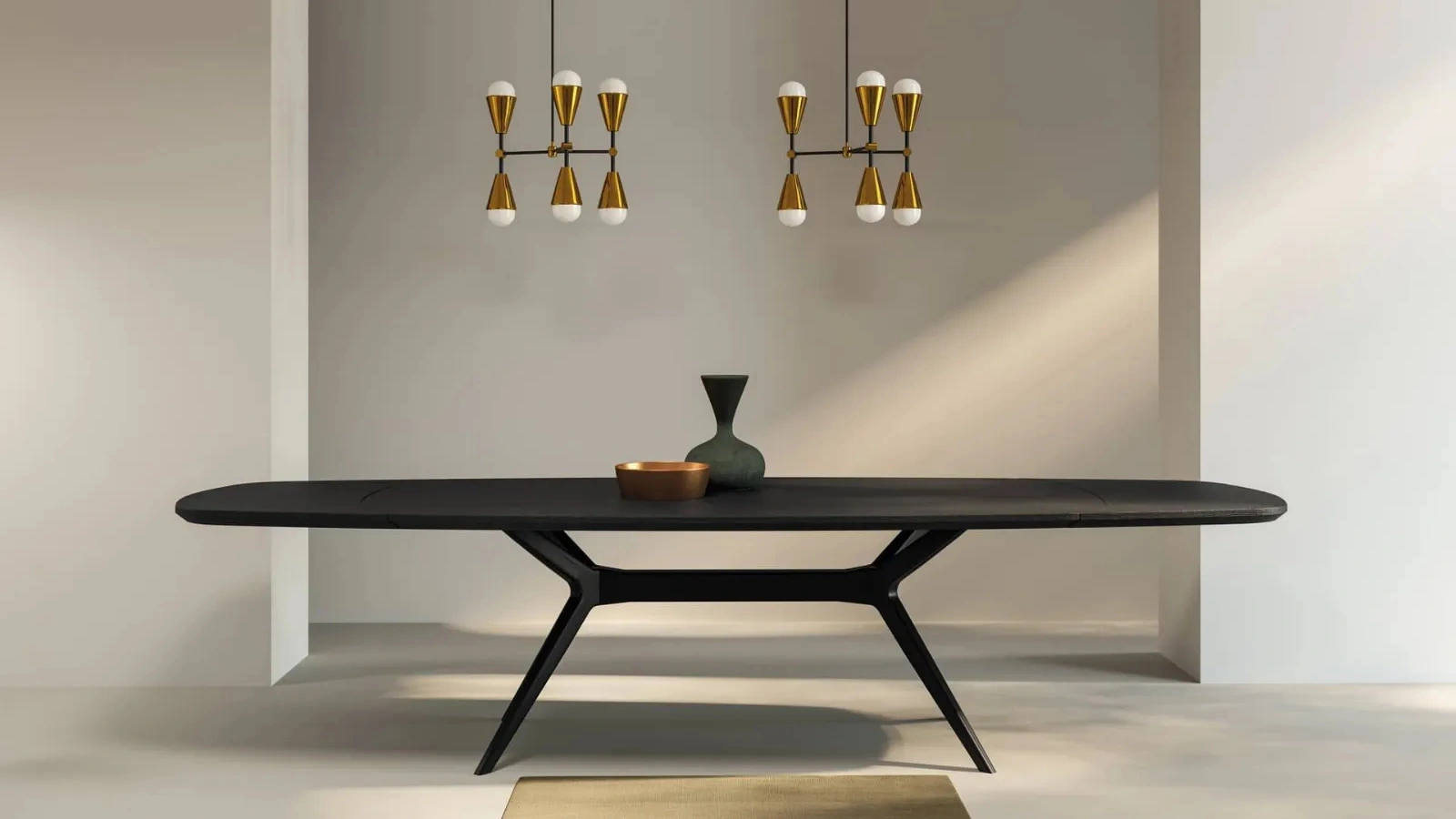 Tavolo a botte Glamour in legno sagomato di rovere di Fratelli Mirandola