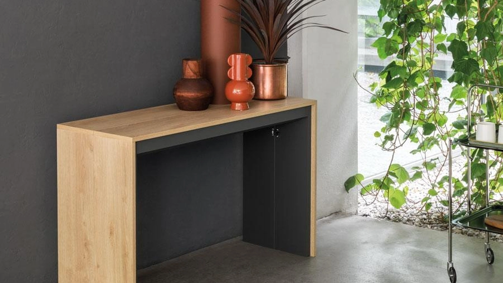 Consolle allungabile con struttura in laminato ecologico con rinforzo in alluminio Leonardo di Pezzani