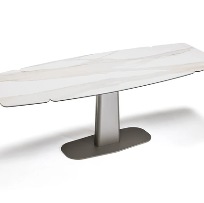 Tavolo allungabile con base in metallo e piano in ceramica Linus Keramik Drive di Cattelan Italia