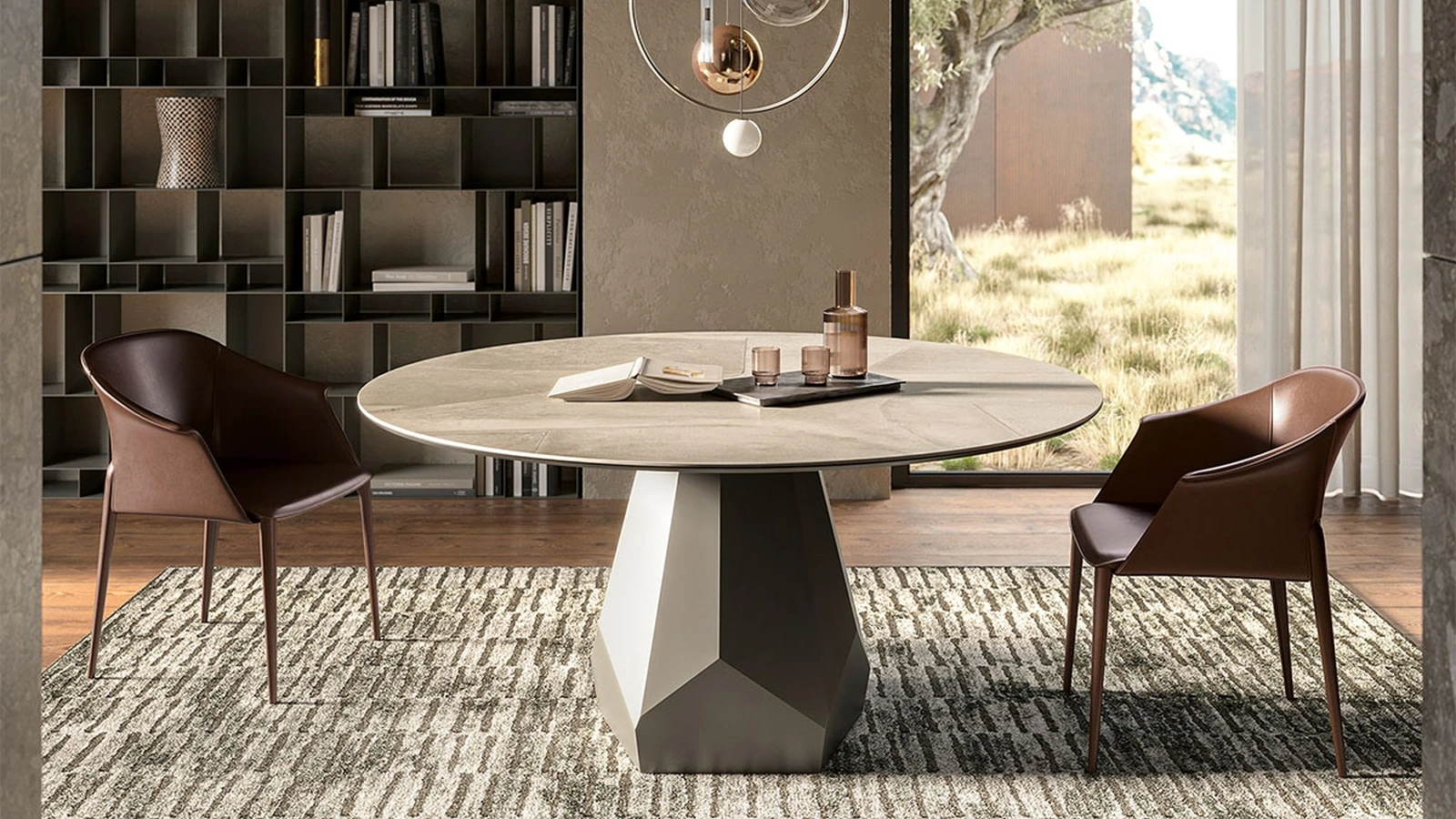 Tavolo rotondo Zermatt Keramik di Cattelan Italia