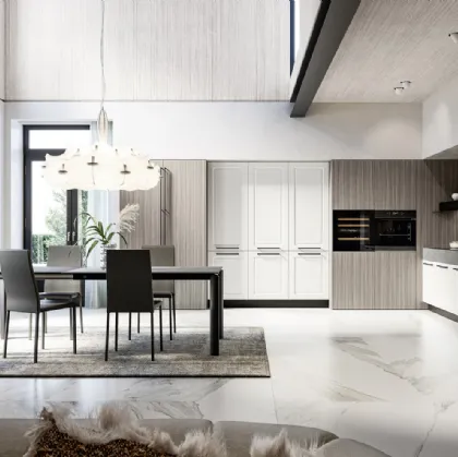 Cucina Classica con isola Opera 01 in laccato e laminato di Arredo3