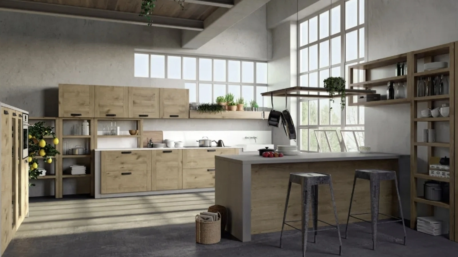 Cucina Moderna con penisola Convivium 01 di Fratelli Mirandola