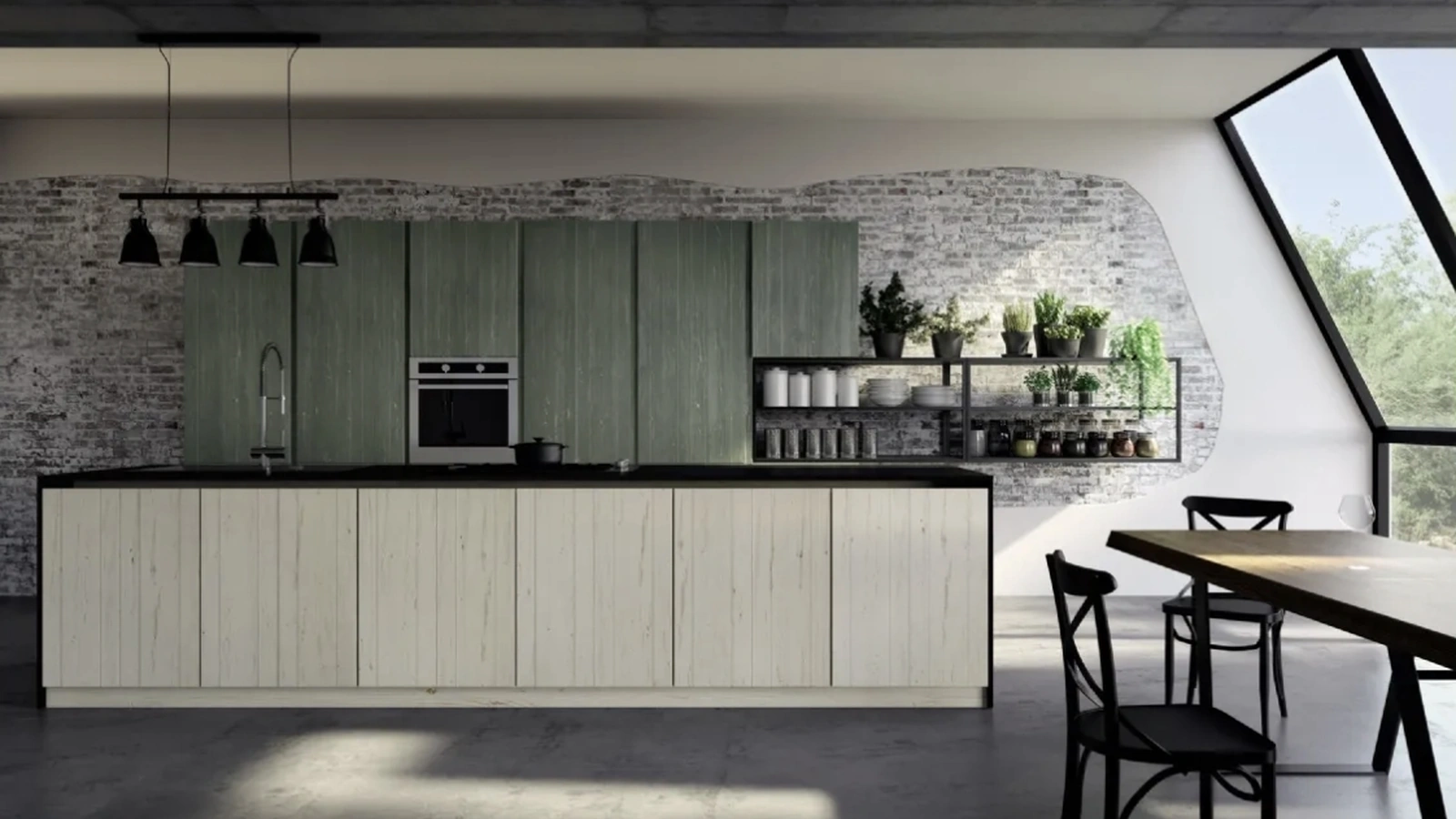 Cucina Moderna con isola New Step 04 di Fratelli Mirandola