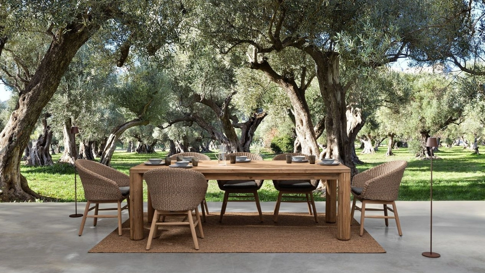 Sedia Abaca in alluminio con intreccio in fibra sintetica di Bizzotto