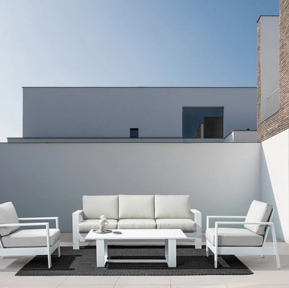 Arredo da esterno in alluminio e tessuto Baltic di Bizzotto