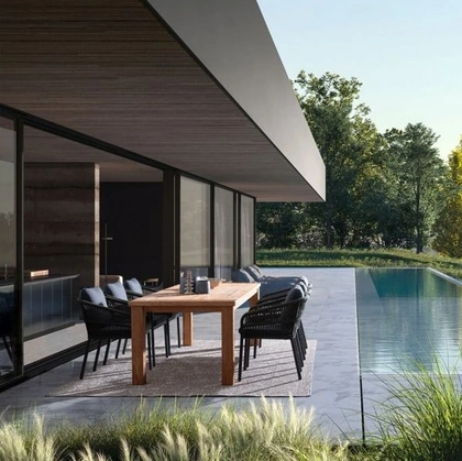 Sedia impilabile Galdana in corda e alluminio di Bizzotto