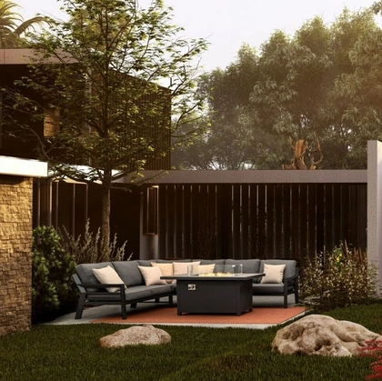 Divano angolare Hendrix in alluminio e tessuto di Bizzotto