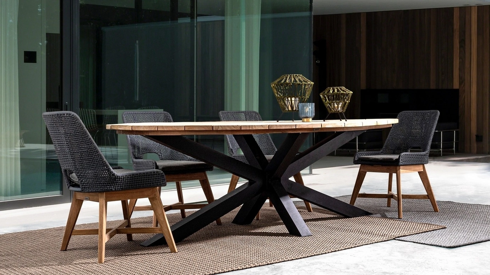 Sedia in corda nautica e teak Hesperia di Bizzotto