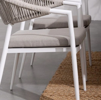 Sedia Millor in corda e alluminio di Bizzotto