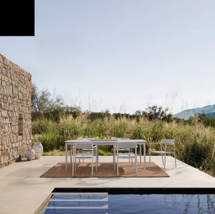 Tavolo con piano in vetro Nestor di Bizzotto