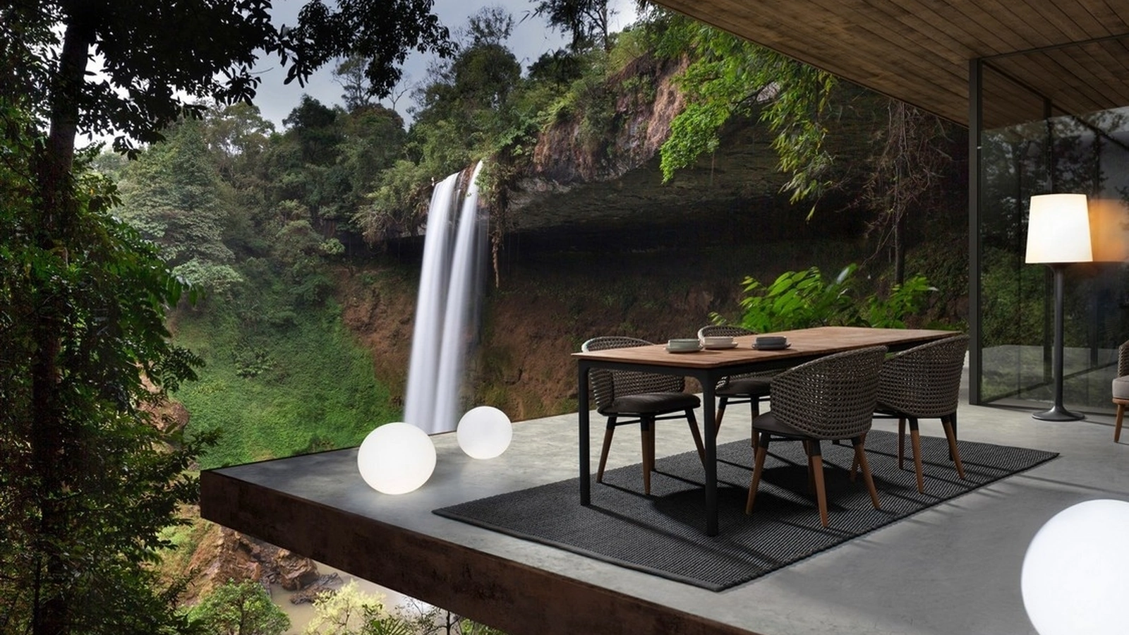 Sedia in corda e teak Ninfa di Bizzotto