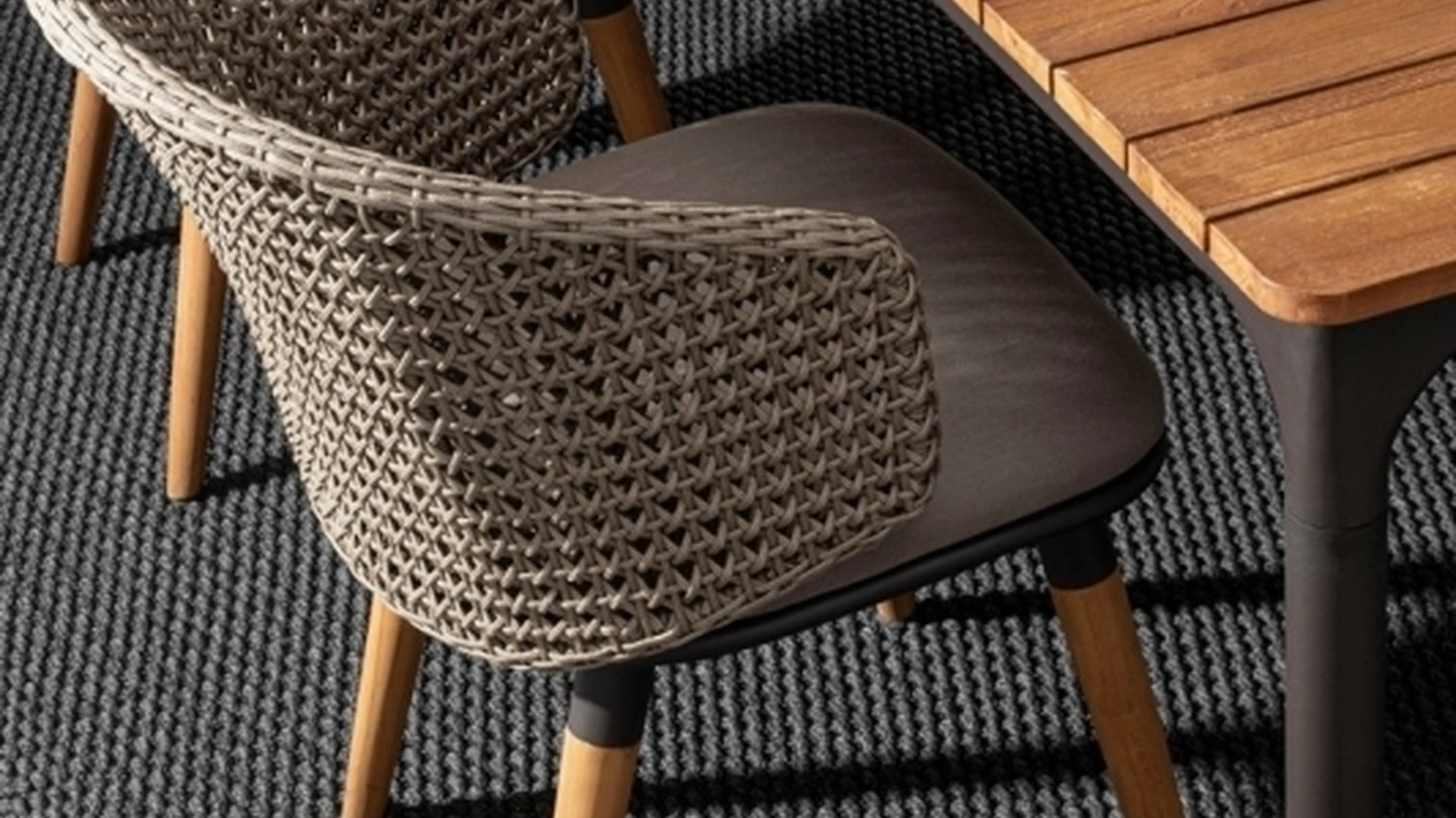 Sedia in corda e teak Ninfa di Bizzotto