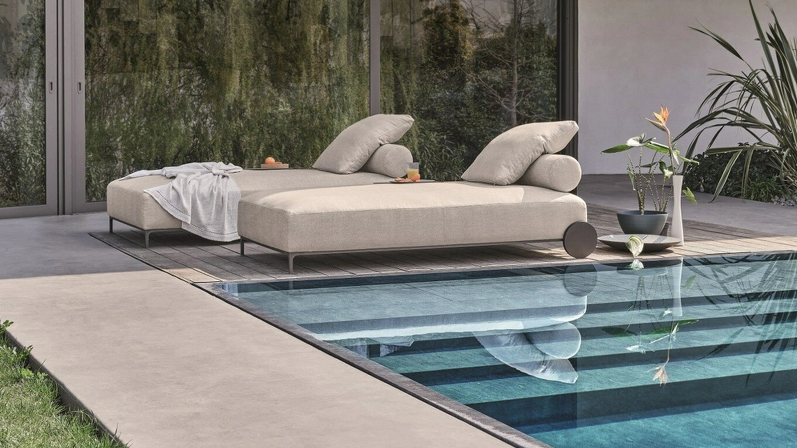 Sunbed Sunders Air in tessuto imbottito di Ditre Italia