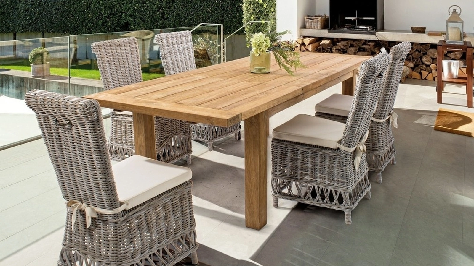 Sedia Warna in rattan con cuscino imbottito di Bizzotto