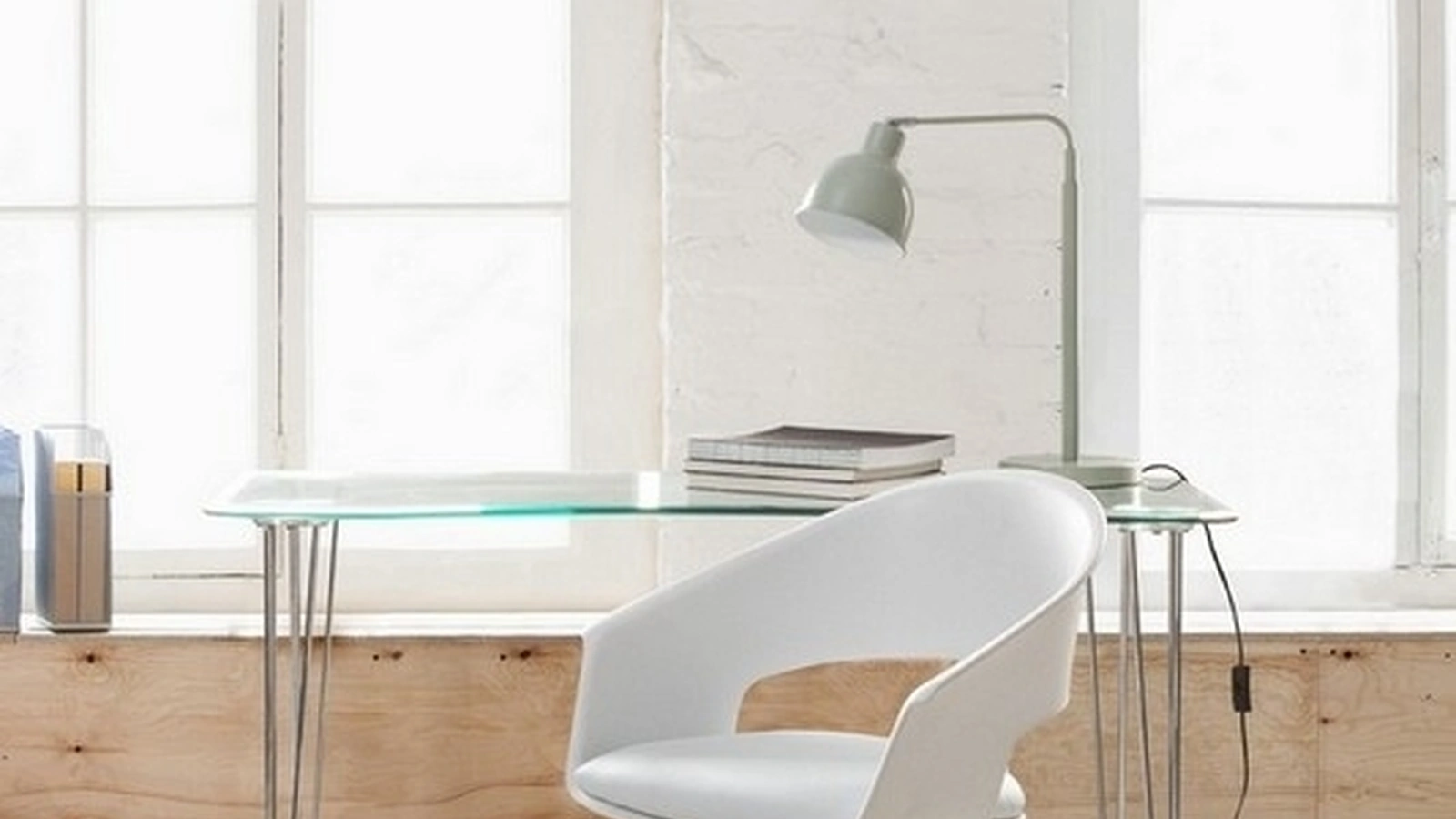 Scrivania operativa in vetro e acciaio Rondò di Bizzotto