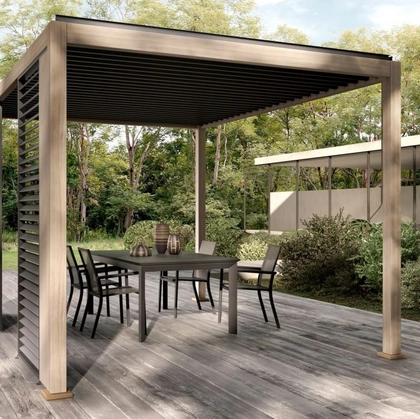 Pergola Ocean Natural Antracite a isola di Bizzotto